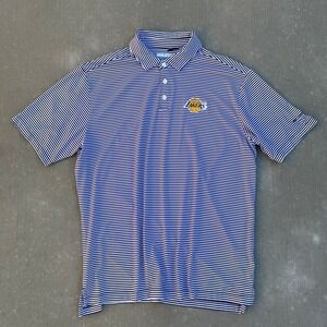 Men's Los Angeles Lakers Columbia Purple Golf Club Invite Omni-Wick Polo XL